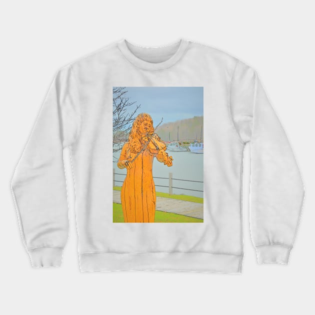 Playing a lament for the sea Crewneck Sweatshirt by rconyard